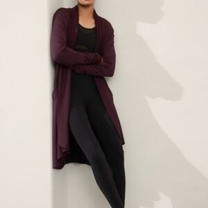 Athleta Pranayama Long Wrap Cardigan Spiced Cabernet Size Medium